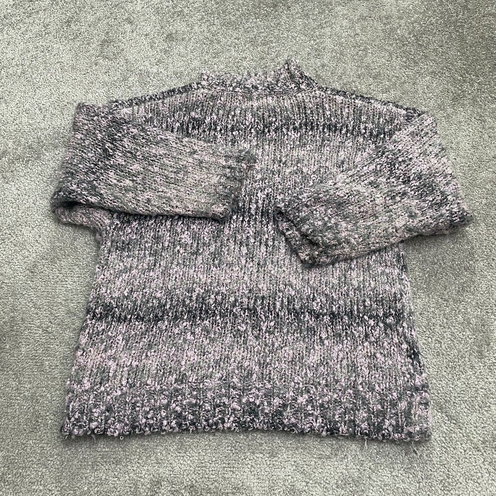 Evian Vintage Chunky Knit Sweater Womens Large Pink 1/2 Button Up Mock Casual - Picture 2 of 12